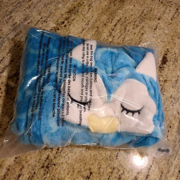 Cat & Jack Blue Owl Bath Bedtime Pajama Robe! XS 4/5 (No Belt) - Picture 9 of 9